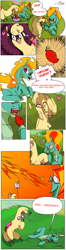 Size: 1200x4560 | Tagged: safe, artist:tlus, imported from derpibooru, alpaca, dragon, hybrid, longma, them's fightin' herds, carolina reaper, comic, community related, female, food, paprika (tfh), speech bubble, spicy, text, tianhuo (tfh)