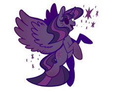 Size: 2732x2048 | Tagged: safe, artist:leafytaffy, imported from derpibooru, twilight sparkle, alicorn, pony, female, mare, open mouth, open smile, simple background, smiling, solo, spread wings, transparent background, twilight sparkle (alicorn), wings