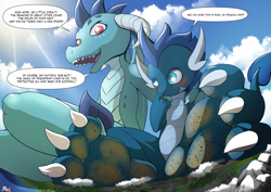 Size: 5517x3900 | Tagged: safe, artist:rai-kun, imported from derpibooru, princess ember, oc, oc:cobalt, oc:cobalt the dragon, dragon, absurd resolution, affection, barefoot, beach, blushing, city, cityscape, claws, close-up, crush fetish, debris, destruction, dirt, dirty, dirty feet, dragon horns, dragon lord ember, dragon oc, dragoness, feet, female, fetish, folded wings, foot focus, giant dragon, giantess, giga, giga giant, hand on shoulder, high res, horns, macro, male, male feet, mega, mega giant, metro, motherly, mountain, non-pony oc, ocean, perspective, rampage, scenery, shy, sitting, skyscraper, smiling, toes, water, wings