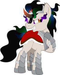 Size: 1920x2395 | Tagged: safe, artist:alexdti, imported from derpibooru, king sombra, oc, oc:star logic, clothes, costume, simple background, solo, transparent background