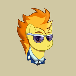 Size: 1826x1818 | Tagged: safe, artist:cristi444n, imported from derpibooru, spitfire, pegasus, pony, bust, female, mare, portrait, solo, sunglasses