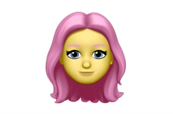 Size: 1125x744 | Tagged: safe, imported from derpibooru, fluttershy, human, animoji, head only, looking at you, memoji, simple background, solo, white background