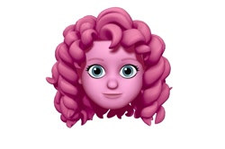 Size: 1125x748 | Tagged: safe, imported from derpibooru, pinkie pie, human, animoji, head only, looking at you, memoji, simple background, solo, white background
