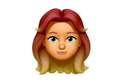 Size: 1125x746 | Tagged: safe, imported from derpibooru, sunset shimmer, human, animoji, head only, looking at you, memoji, simple background, solo, white background