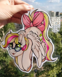 Size: 1600x1983 | Tagged: safe, artist:julunis14, imported from derpibooru, oc, oc only, oc:vanilla twirl, human, pegasus, pony, hand, irl, irl human, photo, solo