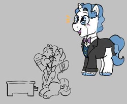 Size: 422x346 | Tagged: safe, artist:dsstoner, imported from ponybooru, fancypants, pony, unicorn, aggie.io, clothes, colt, colt fancypants, foal, male, monocle, musical instrument, piano, sitting, suit, younger
