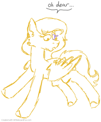 Size: 767x925 | Tagged: safe, artist:fuckomcfuck, imported from derpibooru, oc, oc only, oc:silver swirl, pegasus, pony, heterochromia, magical lesbian spawn, next generation, offspring, parent:derpy hooves, parent:fleur-de-lis, pegasus oc, simple background, sketch, solo, white background, whiteboard fox