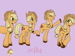 Size: 1600x1200 | Tagged: safe, artist:goldensuculents, imported from derpibooru, applejack, earth pony, pony, applejack's hat, cowboy hat, digital art, doodle, hat, pink background, ponytail, simple background, solo, unshorn fetlocks