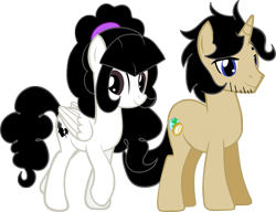 Size: 1419x1089 | Tagged: safe, artist:archooves, imported from derpibooru, oc, oc only, oc:dio, oc:marie, pegasus, pony, unicorn, derpibooru community collaboration, 2023 community collab, adult, brothers, duo, female, horn, male, mare, pegasus oc, siblings, simple background, stallion, transparent background, unicorn oc