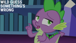 Size: 1920x1080 | Tagged: safe, edit, edited screencap, editor:quoterific, imported from derpibooru, screencap, spike, dragon, celestial advice, season 7, looking back, looking up, male, open mouth, reaction image, solo