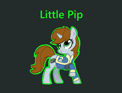 Size: 1690x1290 | Tagged: safe, artist:varwing, imported from derpibooru, oc, oc:littlepip, pony, unicorn, fallout equestria, female, gray background, horn, mare, simple background, solo, unicorn oc