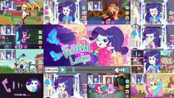 Size: 1280x721 | Tagged: safe, editor:quoterific, imported from derpibooru, applejack, fluttershy, pinkie pie, rainbow dash, rarity, sci-twi, sunset shimmer, twilight sparkle, human, equestria girls, equestria girls series, festival looks, spoiler:eqg series (season 2), boa, feather boa, humane five, humane seven, humane six