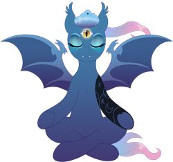 Size: 1603x1500 | Tagged: safe, artist:crystalightx, imported from derpibooru, oc, oc only, oc:nightforce, bat pony, pony, derpibooru community collaboration, 2023 community collab, bat pony oc, bat wings, blackwork, claws, ear tufts, eyebrows, fangs, female, flying, glitter, lotus position, makeup, mare, ponytail, simple background, smiling, solo, tattoo, third eye, transparent background, wing claws, wings