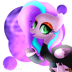 Size: 2048x2048 | Tagged: safe, artist:harmonyvitality-yt, imported from derpibooru, oc, oc only, oc:spooky bandito, pegasus, pony, base used, clothes, colored wings, eyelashes, female, makeup, mare, pegasus oc, raised hoof, simple background, solo, transparent background, two toned wings, underhoof, wings