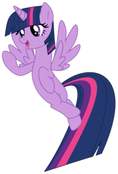 Size: 1431x2103 | Tagged: safe, artist:bomberchif, artist:twilyisbestpone, imported from derpibooru, twilight sparkle, alicorn, pony, base used, cute, female, flying, long tail, mare, open mouth, open smile, pegasus wings, simple background, smiling, solo, spread wings, tail, transparent background, twiabetes, twilight sparkle (alicorn), wings