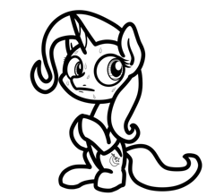 Size: 640x560 | Tagged: safe, artist:ewoudcponies, imported from derpibooru, trixie, pony, unicorn, female, mare, nervous, simple background, sketch, solo, sweat, white background