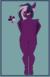 Size: 2805x4316 | Tagged: safe, artist:luxsimx, imported from derpibooru, oc, oc:vim, anthro, bat pony, breasts, commission, featureless breasts, female, reference sheet, solo