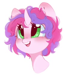 Size: 916x1056 | Tagged: safe, artist:melodylibris, imported from derpibooru, oc, oc only, oc:melody (melodylibris), pony, unicorn, blushing, cute, ear blush, female, horn, mare, ocbetes, open mouth, open smile, simple background, smiling, solo, unicorn oc, white background