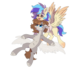 Size: 1652x1526 | Tagged: safe, artist:lambydwight, imported from derpibooru, oc, oc:nighty nap, pegasus, pony, derpibooru community collaboration, 2023 community collab, chest fluff, duo, pegasus oc, ponysona, simple background, transparent background