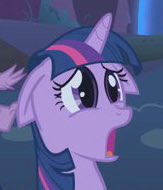 Size: 163x190 | Tagged: safe, imported from derpibooru, screencap, spike, twilight sparkle, dragon, pony, unicorn, boast busters, season 1, cropped, female, floppy ears, male, mare, offscreen character, solo focus, unicorn twilight