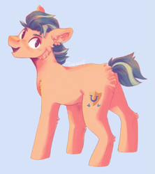 Size: 959x1080 | Tagged: safe, artist:twinkesss, imported from derpibooru, hitch trailblazer, earth pony, pony, butt, cute, g5, hitchbutt, male, plot, simple background, solo, stallion
