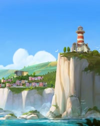 Size: 1080x1350 | Tagged: safe, imported from derpibooru, background, concept art, g5, lighthouse, maretime bay, my little pony: a new generation, no pony, official, scenery