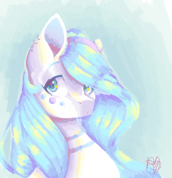 Size: 760x785 | Tagged: safe, artist:prettyshinegp, imported from derpibooru, oc, oc only, earth pony, pony, bust, earth pony oc, female, mare, signature, solo