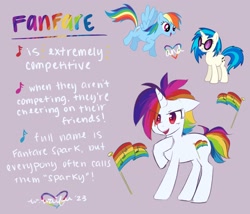 Size: 1914x1642 | Tagged: safe, artist:wonderwaifu, imported from derpibooru, dj pon-3, rainbow dash, vinyl scratch, oc, oc:fanfare spark, pony, unicorn, gray background, horn, magical lesbian spawn, nonbinary, offspring, parent:rainbow dash, parent:vinyl scratch, parents:vinyldash, shipping, shipping chart, simple background, unicorn oc