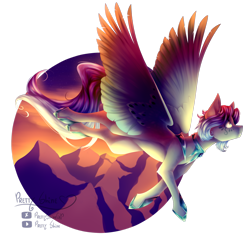 Size: 2449x2449 | Tagged: safe, artist:prettyshinegp, imported from derpibooru, oc, oc only, pegasus, pony, female, flying, mare, mountain, pegasus oc, signature, simple background, solo, transparent background, wings