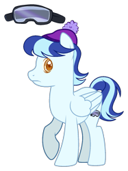 Size: 1023x1366 | Tagged: safe, artist:lanternik, imported from derpibooru, oc, oc only, pegasus, pony, base used, frown, goggles, hat, magical gay spawn, male, offspring, parent:double diamond, parent:flash sentry, pegasus oc, raised hoof, simple background, solo, stallion, transparent background, wings