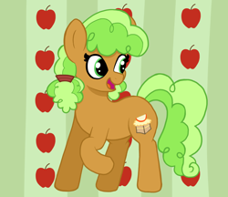 Size: 2200x1900 | Tagged: safe, artist:jerkface, imported from ponybooru, apple brown betty, apple family member, background, female, solo, solo female