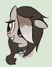 Size: 176x225 | Tagged: safe, artist:truthormare, oc:kitkat, earth pony, pony, /bale/, aggie.io, bust, choker, emo, female, mare, smiling, solo