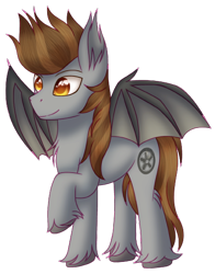 Size: 442x565 | Tagged: safe, artist:morrisonhotel, imported from derpibooru, oc, oc:devin, bat pony, pony, derpibooru community collaboration, 2023 community collab, collaboration, male, simple background, stallion, transparent background