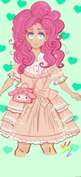 Size: 1920x4160 | Tagged: safe, artist:araigummy, imported from derpibooru, pinkie pie, human, clothes, dress, humanized, light skin, lolita fashion, sanrio, solo