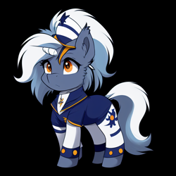 Size: 768x768 | Tagged: safe, editor:mr-bat, imported from derpibooru, oc, oc only, oc:circadian bedside, bat pony, pony, ai content, ai generated, bat pony oc, black background, clothes, cutie mark on clothes, generator:purplesmart.ai, generator:stable diffusion, hidden wings, male, simple background, solo, wrong cutie mark, yellow eyes