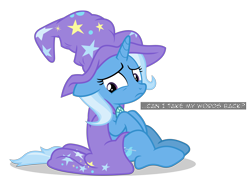 Size: 6400x4781 | Tagged: safe, artist:gypsykumquat, imported from derpibooru, trixie, pony, unicorn, comic:trixie tied up with chain, uncommon bond, cape, clothes, female, hat, inkscape, simple background, solo, talking to viewer, text, transparent background, trixie's cape, trixie's hat, vector