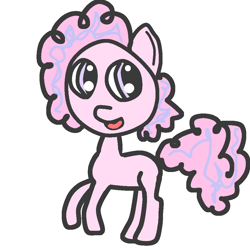 Size: 1000x1000 | Tagged: safe, artist:hugbug, imported from derpibooru, oc, oc only, oc:criqet, earth pony, earth pony oc, female, filly, foal, ibispaint x, not pinkie pie, simple background, solo, white background