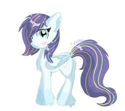 Size: 1917x1712 | Tagged: safe, artist:celedash, imported from derpibooru, oc, oc only, pegasus, blushing, looking at you, next generation, offspring, parent:rainbow dash, parent:soarin', parents:soarindash, pegasus oc, simple background, solo, white background