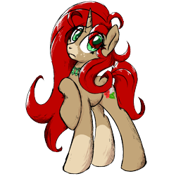 Size: 1000x1000 | Tagged: safe, artist:igorbanette, imported from derpibooru, oc, oc only, oc:scarlet hibiscus, pony, unicorn, derpibooru community collaboration, 2023 community collab, horn, simple background, solo, transparent background, unicorn oc