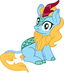 Size: 3177x3616 | Tagged: safe, artist:wissle, imported from derpibooru, oc, oc only, oc:instant burst, kirin, derpibooru community collaboration, 2023 community collab, cloven hooves, description is relevant, happy, high res, kirin oc, looking at you, male, simple background, sitting, smiling, solo, stallion, transparent background, vector