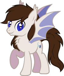 Size: 1030x1228 | Tagged: safe, artist:lightningbolt, derpibooru exclusive, imported from derpibooru, oc, oc only, oc:aero soarer, bat pony, pony, derpibooru community collaboration, .svg available, 2023 community collab, chest fluff, ear fluff, fangs, looking at you, male, raised hoof, simple background, slit pupils, solo, spread wings, stallion, standing, svg, tail, transparent background, vector, wings