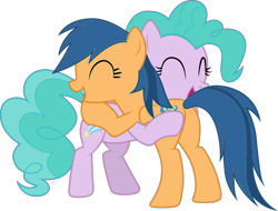 Size: 1024x779 | Tagged: safe, artist:cloudy glow, artist:maddietheuniversalfan68, imported from derpibooru, first base, earth pony, pegasus, pony, daring done?, season 7, .svg available, adorabase, aura (g4), aurabetes, cute, female, g4, giggling, hug, mare, older aura (g4), older first base, open mouth, open smile, palette swap, pegasus first base, race swap, recolor, simple background, smiling, transparent background, vector