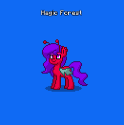 Size: 390x394 | Tagged: safe, imported from derpibooru, oc, oc only, oc:magic forest, breezie, pony, pony town, blue background, breezie oc, female, simple background, solo, solo female, wings