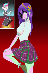 Size: 4134x6201 | Tagged: safe, derpibooru exclusive, imported from derpibooru, pipp petals, zipp storm, human, equestria girls, cellphone, clothes, crystal prep academy uniform, female, g5, humanized, phone, school uniform, schoolgirl, siblings, sisters