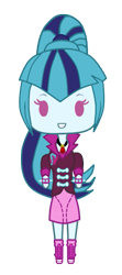 Size: 369x834 | Tagged: safe, artist:icicle-wicicle-1517, artist:kawaiifabyu, color edit, edit, imported from derpibooru, sonata dusk, equestria girls, boots, chibi, clothes, coat, colored, female, gem, grin, picture for breezies, shoes, simple background, siren gem, skirt, smiling, socks, solo, spiked wristband, transparent background, wristband