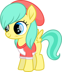 Size: 5249x6068 | Tagged: safe, artist:starryshineviolet, imported from derpibooru, barley barrel, pegasus, pony, absurd resolution, beanie hat, clothes, female, filly, foal, gameloft, shirt, simple background, transparent background, vector