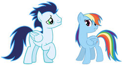 Size: 1366x720 | Tagged: safe, imported from derpibooru, rainbow dash, soarin', pegasus, pony, female, male, mare, ship:soarindash, shipping, simple background, stallion, straight, transparent background, vector