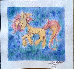 Size: 3065x2865 | Tagged: safe, artist:jsunlight, imported from derpibooru, oc, pony, unicorn, solo, traditional art