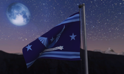 Size: 2000x1200 | Tagged: safe, artist:lekonar13, imported from derpibooru, flag, flag pole, moon, new lunar republic, night, no pony