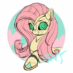 Size: 2894x2894 | Tagged: safe, artist:co306012, imported from derpibooru, fluttershy, pony, robot, robot pony, bust, flutterbot, roboticization, simple background, solo, white background